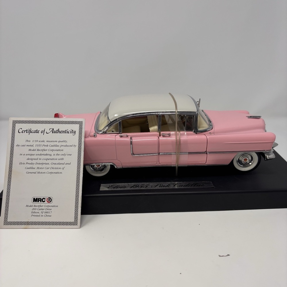 MRC Elvis Presley Pink Cadillac Fleetwood 1955 COA 1:18 Diecast Car Collectors